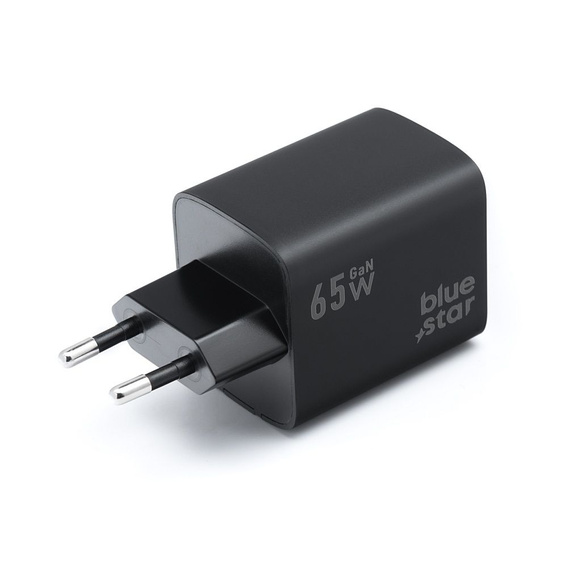 Ładowarka sieciowa Blue Star 4A QC4.0 65W GaN 2x USB-C 1x USB-A, Czarna