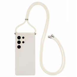 Etui do Samsung Galaxy S25 Ultra z paskiem na ramię– beżowe