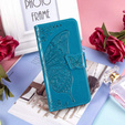 Etui z klapką do Oppo A40 / Oppo A40m, Butterfly, niebieskie