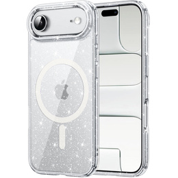 Etui do iPhone 17 Air, do MagSafe, brokat, transparentne