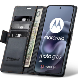 Etui ERBORD Glossy Litchi portfel z klapką do Motorola Moto G86 5G / G86 Power 5G