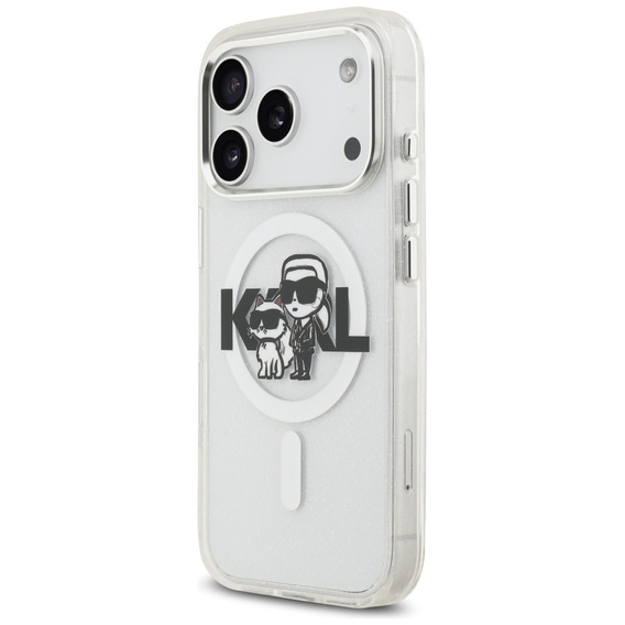 Etui Karl Lagerfeld IML Glitter Karl and Choupette MagSafe do iPhone 17 Pro