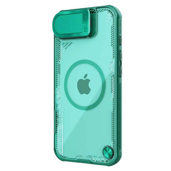 Etui do iPhone 16e, pancerne Nillkin, Icelade Prop, do Magsafe z osłoną aparatu, zielone
