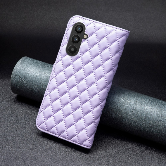 Etui z klapką do Samsung Galaxy A25 5G, BINFEN Wallet, fioletowe + szkło 9H