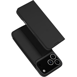 Etui Dux Ducis do iPhone 17 Pro Max, Skin Pro, z klapką, z miejscem na kartę, czarne