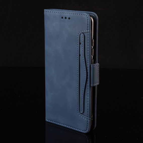 Etui z klapką do Xiaomi Redmi 15 5G / 4G, Card Slot, portfelowe, granatowe