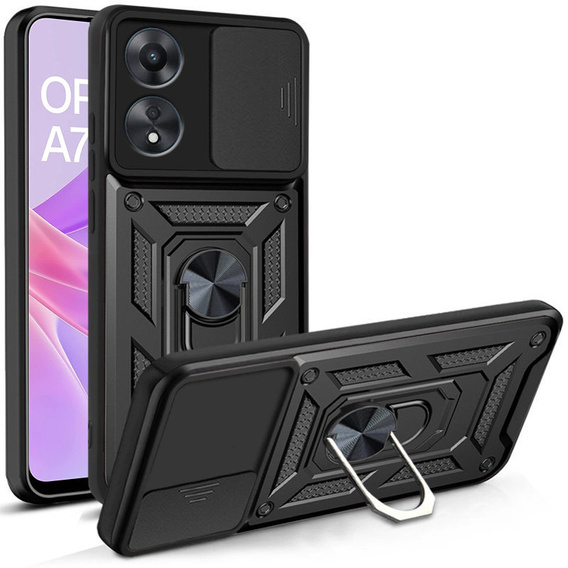 Etui pancerne do Oppo A78 5G, CamShield Slide, czarne