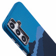 Etui do Samsung S25, Carbon Fiber MagSafe, niebieskie / granatowe