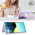 Etui do Samsung Galaxy S24 Ultra, Leather Flower Card Slot, fioletowe