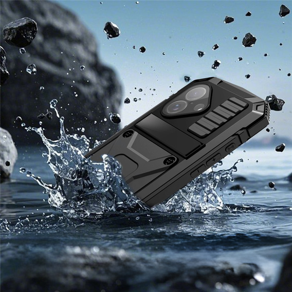 Etui R-JUST z podstawką i wbudowanym szkłem do iPhone 17