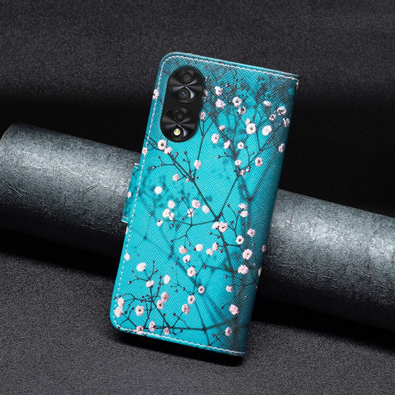 Etui z klapką do TCL 40 NxtPaper, Wallet, Sakura niebieskie