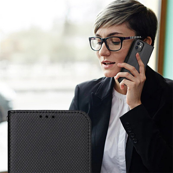 Etui z klapką do Samsung Galaxy M55 5G, Wallet Smart Magnet, czarne