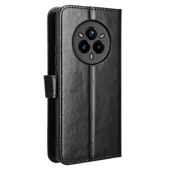 Etui z klapką do Realme 14 Pro 5G, Crazy Horse Wallet, czarne