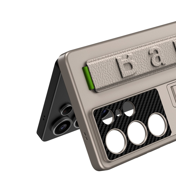 Etui GKK do Samsung Galaxy S25 Ultra z podstawką i paskiem na nadgarstek – Titanium Grey