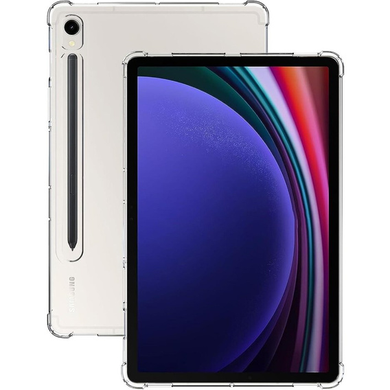Etui do Samsung Galaxy Tab S9, z miejscem na rysik, Silikonowe, Przezroczyste