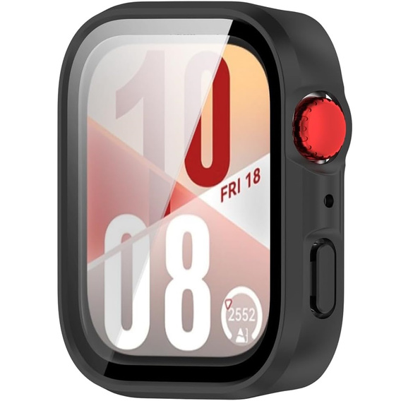 2w1 Etui z twardą ramką i szkłem hartowanym do Huawei Watch Fit 4 - matowe czarne