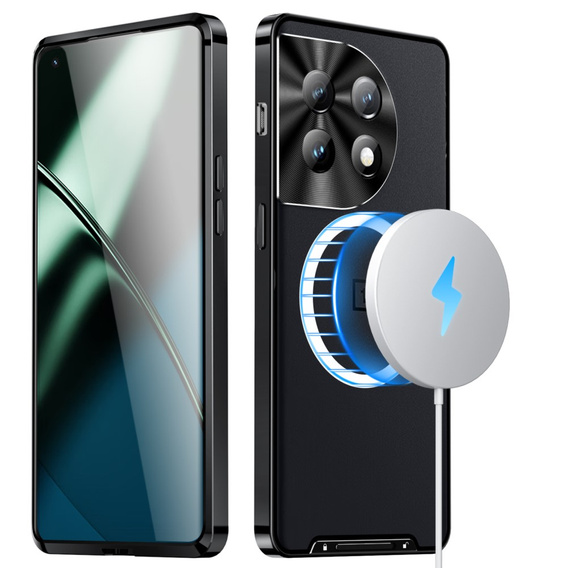 Etui z ochroną aparatu do OnePlus 12 5G, CamShield MagSafe, przezroczyste / czarne