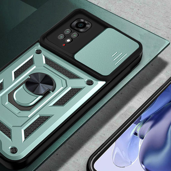 Etui pancerne do Xiaomi Redmi Note 11, CamShield Slide, zielone