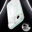 Etui do iPhone 17 Air, do MagSafe, z podstawką, transparentne z zielonymi wstawkami