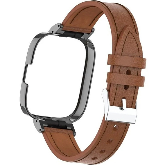Pasek Skórzany do Xiaomi Redmi Watch 3 Active, Brązowy