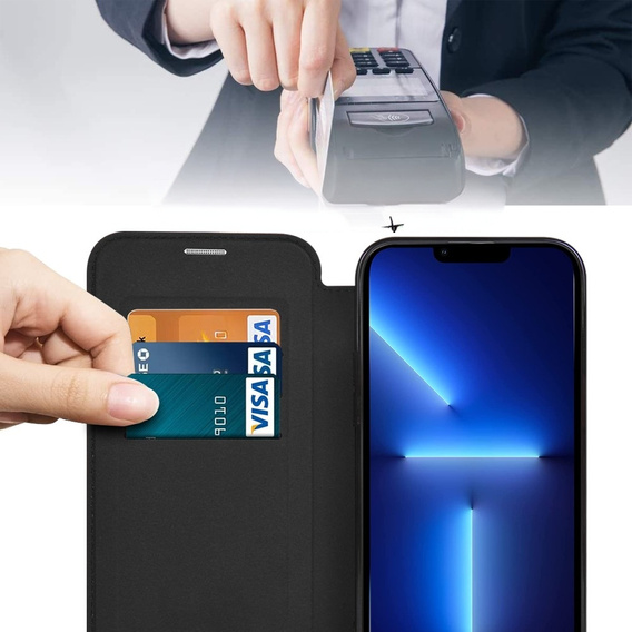 Etui z klapką do iPhone 13 Pro Max, RFID Wallet MagSafe z ochroną aparatu, czarne