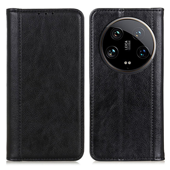 Etui do Xiaomi 14 Ultra, Wallet Litchi Leather, czarne