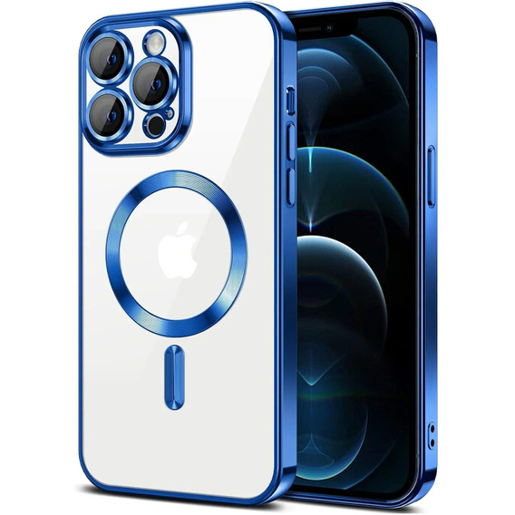 Etui do iPhone 12 Pro, Electro MagSafe, niebieskie + Szkło na ekran