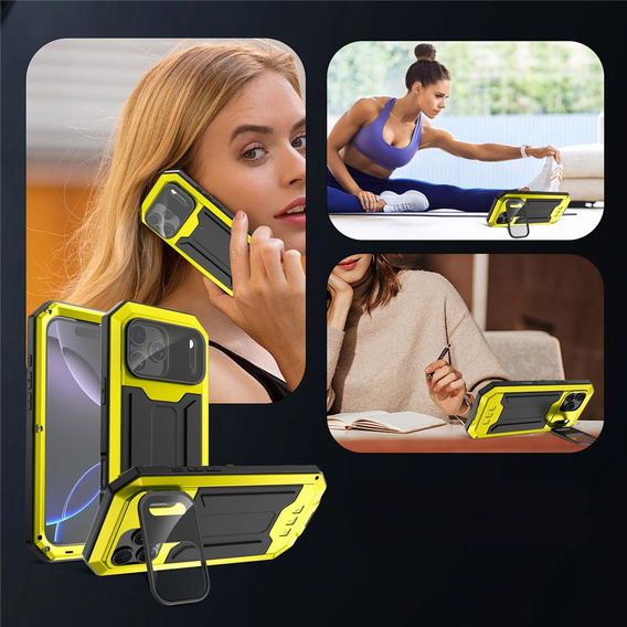 Etui pancerne R-JUST z osłoną ekranu i podstawką do iPhone 17 Pro Max