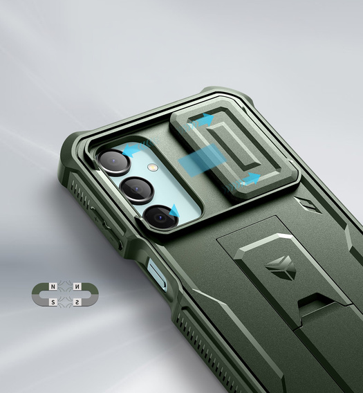 Etui pancerne do Samsung Galaxy A16 / A16 5G, Dexnor Full Body (Two Frames), zielone