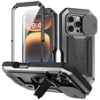 Etui do iPhone 16 Pro, R-JUST CamShield Slide, pancerne, czarne