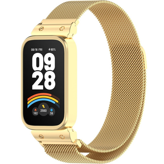Bransoleta Milanese do Xiaomi Smart Band 9 Active / Xiaomi Redmi Band 3, Złota