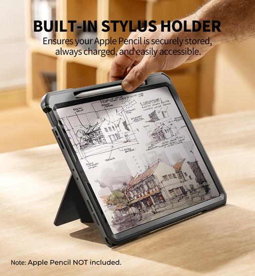 Etui Dexnor 360° z paskiem i uchwytem na rysik do iPad Pro 13" 2024 (7 gen.)