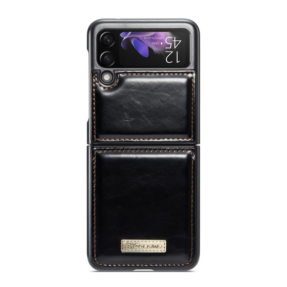 Etui z klapką CASEME do Samsung Galaxy Z Flip 3, Waxy Textured, czarne
