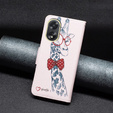 Etui z klapką do Oppo A38 4G / Oppo A18 4G, Wallet, Giraffe różowe