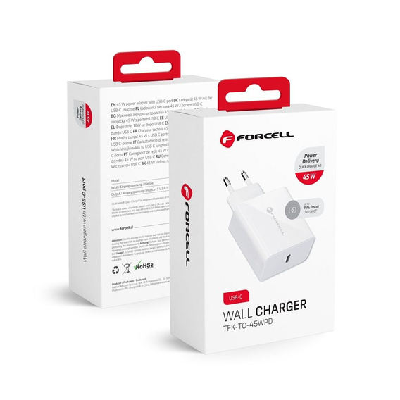 Ładowarka sieciowa Forcell F-Energy 45W USB-C PD QC4.0 – szybkie i bezpieczne ładowanie