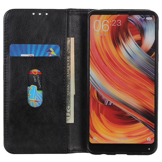 Etui do Sony Xperia 5 V, Wallet Litchi Leather, czarne
