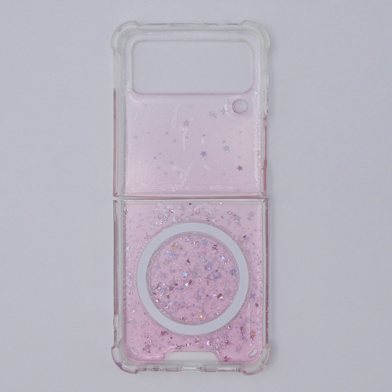 Etui do Samsung Galaxy Z Flip 4 5G, Sparkle, do Magsafe, różowe