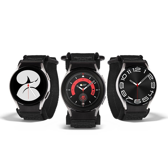 Pasek Nylonowy ERBORD MP84 do Samsung Galaxy Watch 4/5/6 40/42/43/44/45/46/47MM, Czarny