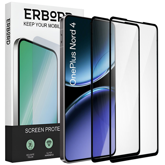 2x Szkło Hartowane ERBORD 3D do OnePlus Nord 4 – ochrona całego ekranu