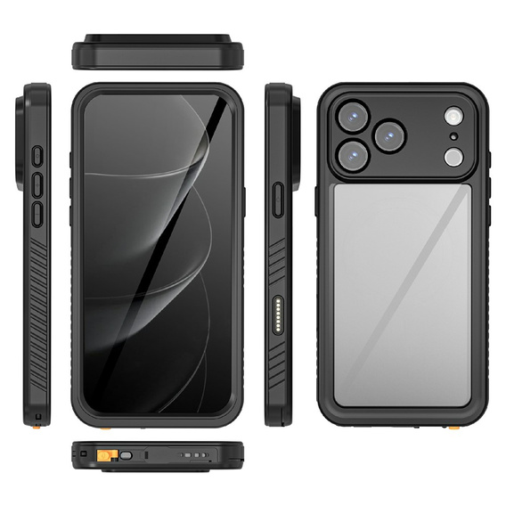 Etui do iPhone 17 Pro Max, Wodoodporne IP68 Redpepper, czarne