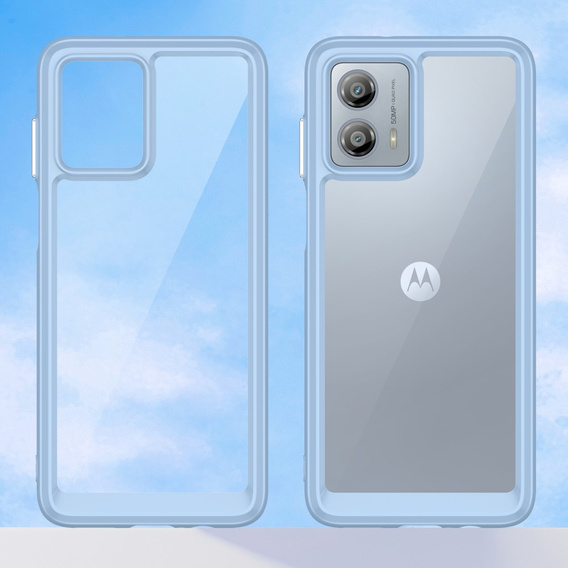 Etui do Motorola Moto G53 5G, Fusion Hybrid, przezroczyste / niebieskie