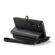 Etui CASEME do Samsung Galaxy A55 5G, RFID Leather Wallet, z paskiem na ramię, czarne