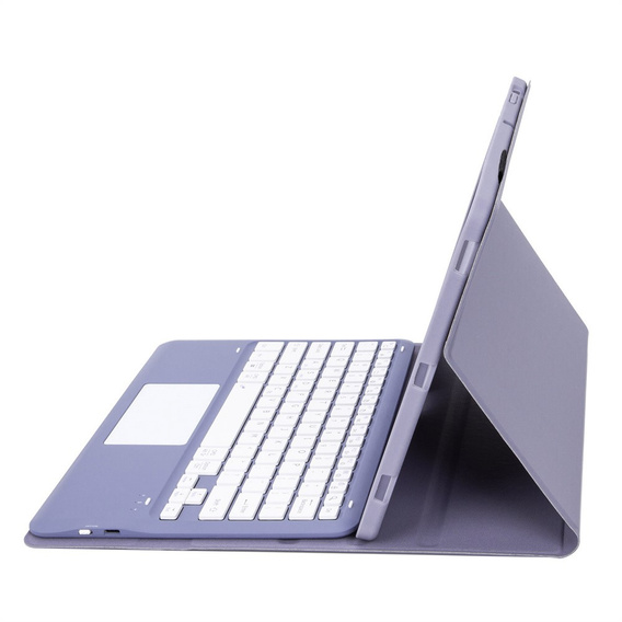 Eleganckie etui z klawiaturą i touchpadem do Lenovo Idea Tab Pro – fioletowe