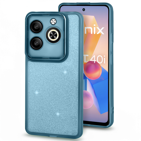 Etui do Infinix Hot 40i, Glittery Powder, niebieskie