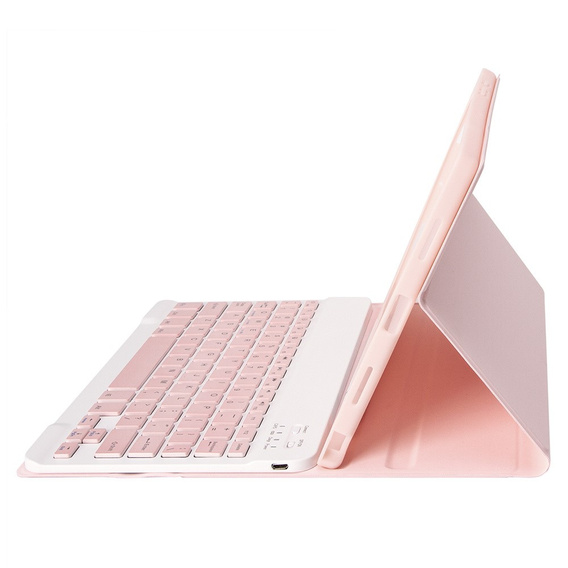 Etui z klawiaturą do iPad Air 11" 2025/2024 (7/6 gen.), Leather Pen Slot, różowe rose gold