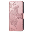 Etui z klapką do Samsung Galaxy A54 5G, Butterfly, różowe rose gold
