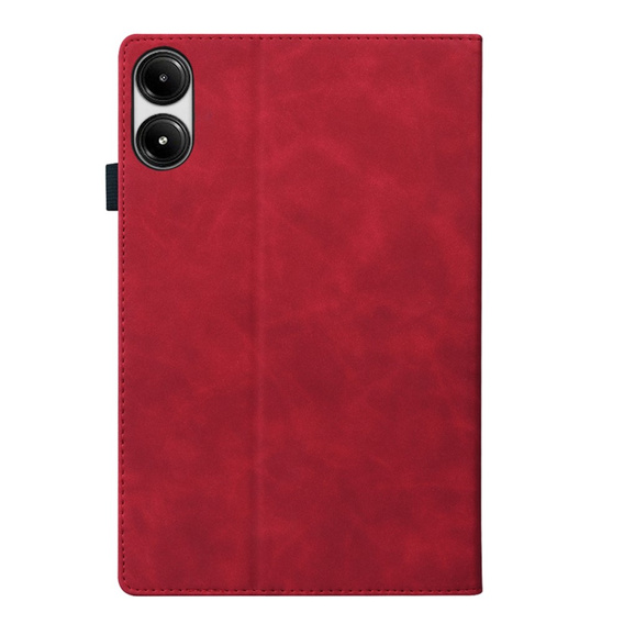 Etui z klapką i kieszeniami na karty do Xiaomi Redmi Pad 2 - Czerwone