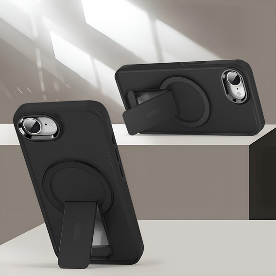 Etui do Iphone 16E, Kickstand Matt Case, do MagSafe, czarne