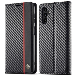 Etui z klapką do Samsung Galaxy A56 5G, Carbon LC.IMEEKE, czarne