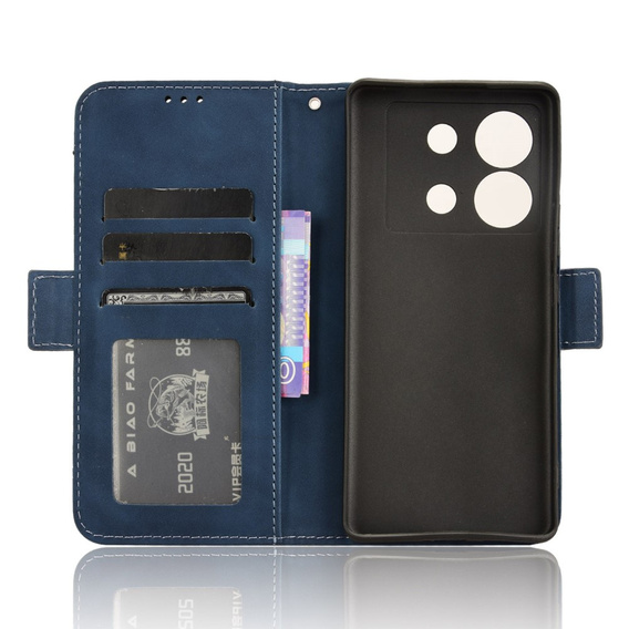 Etui z klapką do Infinix Zero 30 5G, Card Slot, granatowe
